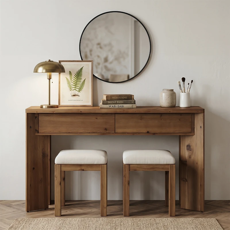 Tribesigns 63-Inch Solid Wood Console Table with 2 Drawers, Farmhouse Entryway Table, Narrow Sofa Table, Vanity Table