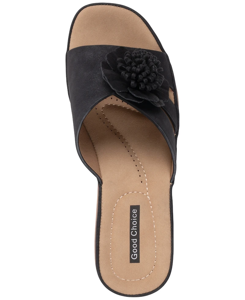 Gc Shoes Women's Jenna Floral Slip-On Wedge Sandals