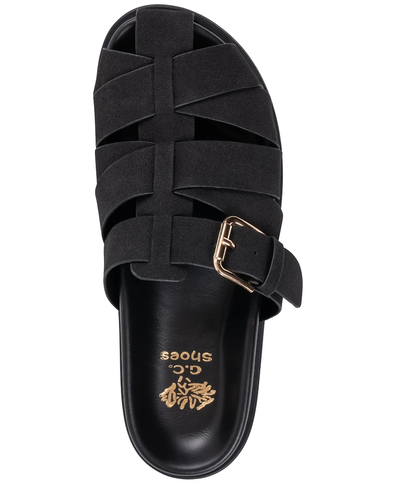 Gc Shoes Women's Lovely Multi-Strap Footbed Slip-On Sandals