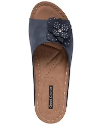 Gc Shoes Women's Clover Flower Rosette Comfort Slip-On Sandals