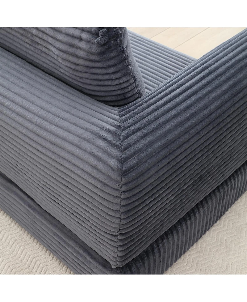 Streamdale Furniture Streamdale 2-in-1 Folding Convertible Sofa Bed, Modern Corduroy Sleeper Couch with 2 Pillows, Gray