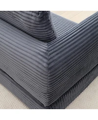 Streamdale Furniture Streamdale 2-in-1 Folding Convertible Sofa Bed, Modern Corduroy Sleeper Couch with 2 Pillows, Gray