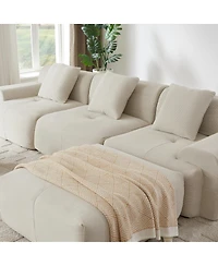 Streamdale Furniture Streamdale Modern L-Shaped Corduroy Sectional Sofa with Movable Ottoman