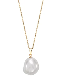 Macy's Freshwater Pearl Pendant Necklace in 10k Yellow Gold