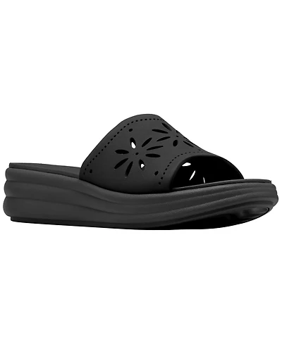 Clarks Women's Drift Floral Slip-On Wedge Sandals