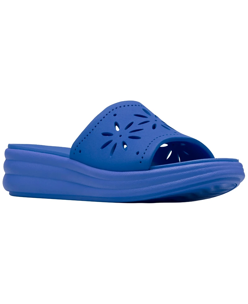 Clarks Women's Drift Floral Slip-On Wedge Sandals