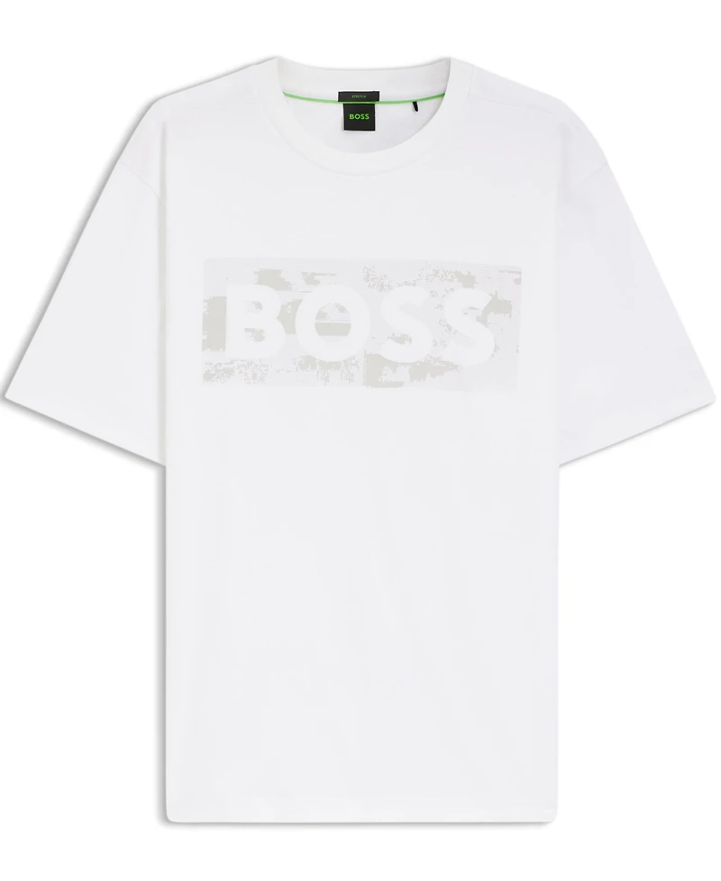 Boss by Hugo Men's Stretch-Cotton Logo Artwork T-Shirt