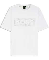 Boss by Hugo Men's Stretch-Cotton Logo Artwork T-Shirt