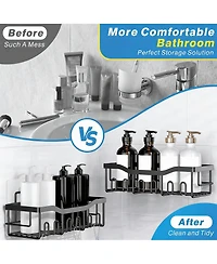 Yigii 5-Piece Stainless Steel Shower Organizer Set for Bathroom Storage