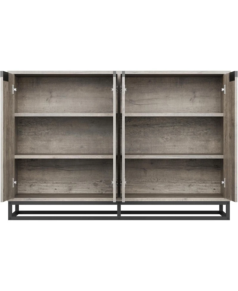 gaomon 55" Buffet Sideboard Storage Cabinet, Modern Entryway Console with Adjustable Shelves, Grey