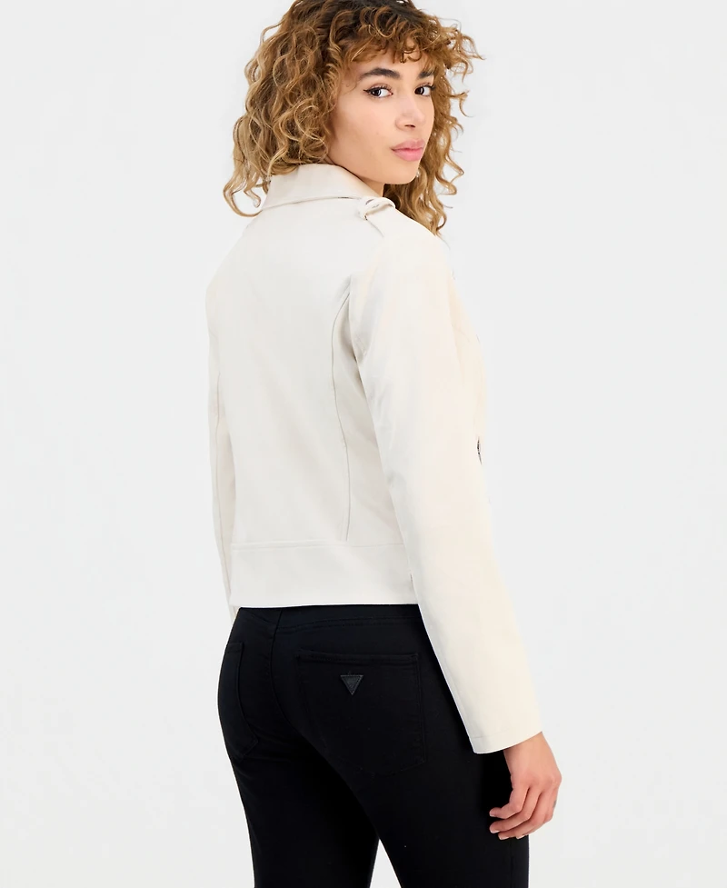 Guess Women's New Monica Faux-Suede Moto Jacket