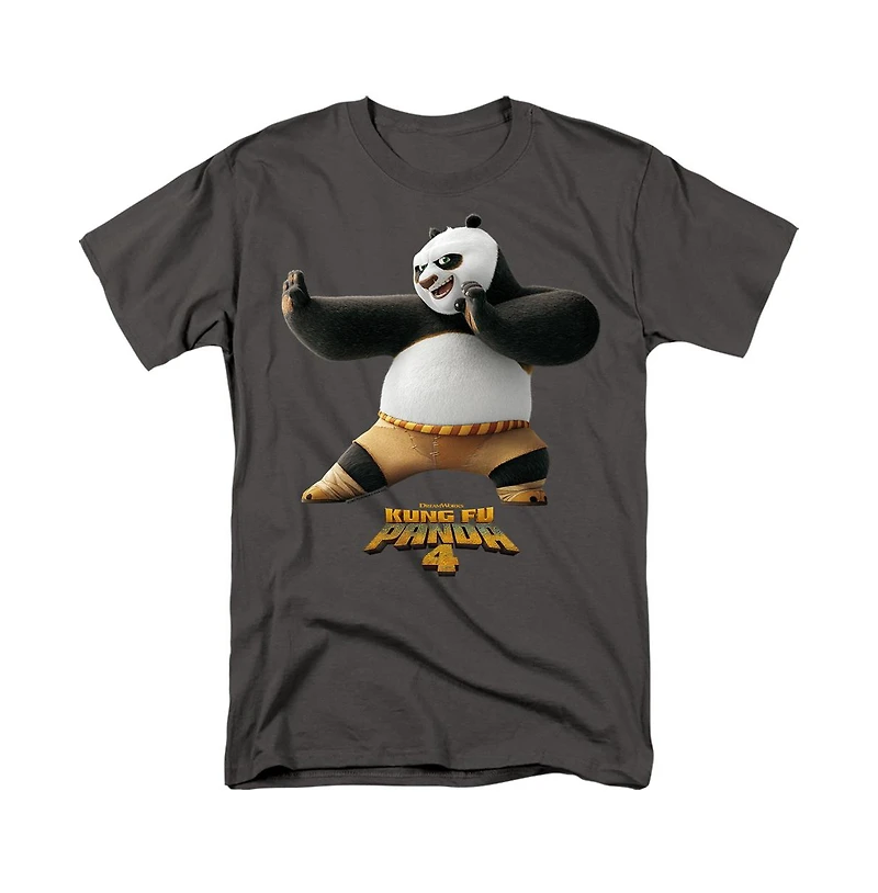 Kung Fu Panda Men's 4 Po And Logo T Shirt