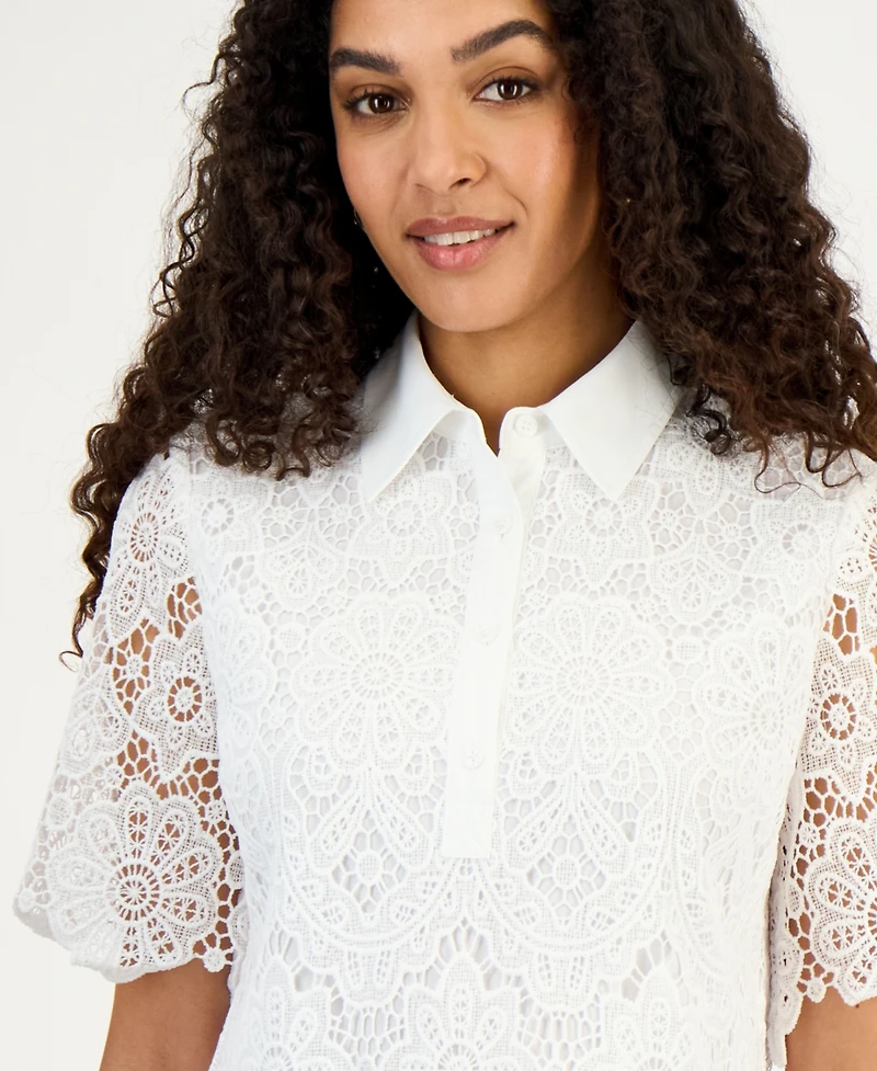 Kasper Women's Collared Lace Shirt