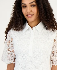 Kasper Women's Collared Lace Shirt