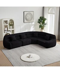 Streamdale Furniture Modern Luxury 123.2-inch Curved Chenille Modular Cloud Sofa.