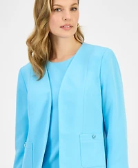 Kasper Women's Patch Pocket Open-Front Jacket
