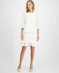 Kasper Women's Cuffed-Sleeve One-Button Blazer, Regular & Petite