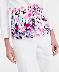 Kasper Women's Floral-Print Double-Button Blazer