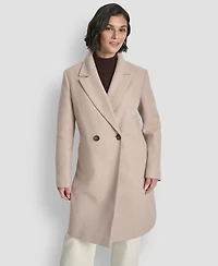 Dkny Women's Sams Double-Breasted Notch Collar Coat