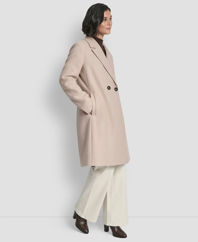 Dkny Women's Sams Double-Breasted Notch Collar Coat