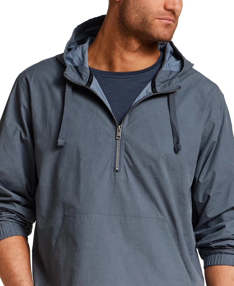 Vintage & Black Men's Distressed Poplin Pull-On Hoodie Jacket