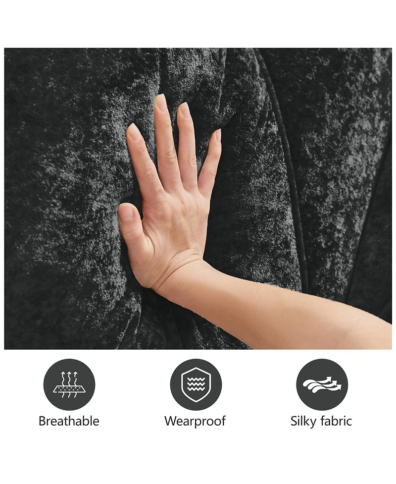 Streamdale Furniture Soft Velvet Boneless Sofa, Ergonomic, No Assembly, Black