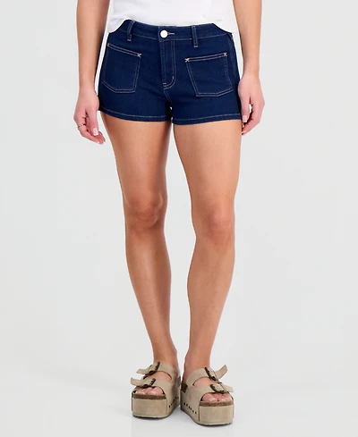Indigo Rein Juniors' Sailor High Rise Denim Shorts