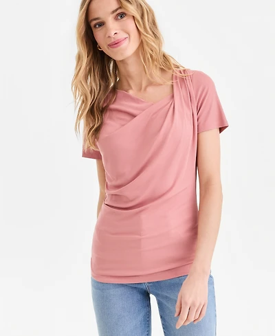 I.n.c. International Concepts Women's Asymmetric-Neck Top, Exclusively at Macy's