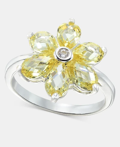 Charter Club Pave & Color Crystal Flower Statement Ring, Macy's Exclusive