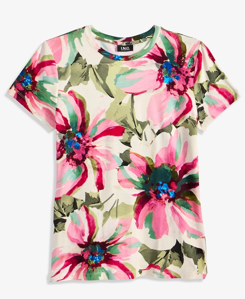 I.n.c. International Concepts Women's Short-Sleeve Printed Crewneck T-Shirt, Macy's Exclusive