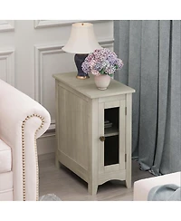 Streamdale Furniture Rectangle Narrow Accent Side Table, Gray Veneer