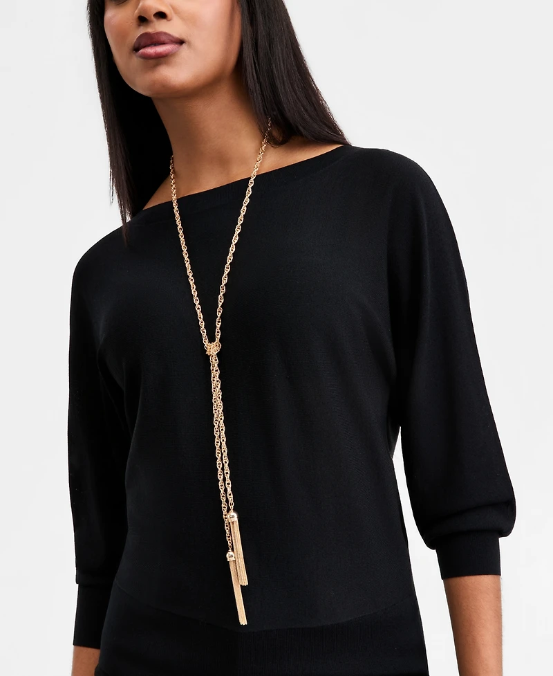 I.n.c. International Concepts Chain Tassel Lariat Necklace, 28" + 3" extender, Macy's Exclusive