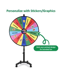 WinSpin 48" Large Giant Prize Wheel w/ Mobile Base Spinning Raffle Trade Show