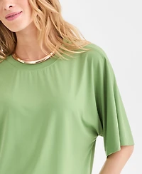 I.n.c. International Concepts Women's Silky Jersey Elbow-Sleeve T-Shirt, Macy's Exclusive