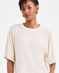 I.n.c. International Concepts Women's Silky Jersey Elbow-Sleeve T-Shirt, Macy's Exclusive