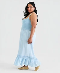 And Now This Trendy Plus Mixed-Media Maxi Dress, Macy's Exclusive
