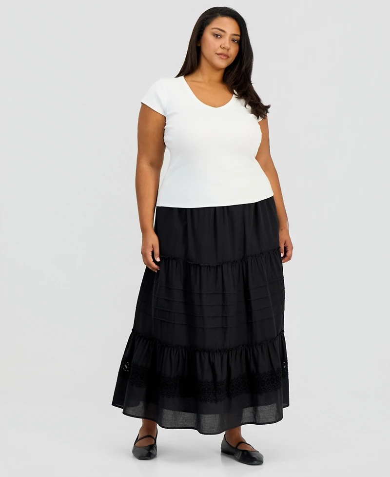 And Now This Trendy Plus Short-Sleeve Ringer Tee, Macy's Exclusive