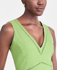 I.n.c. International Concepts Women's Sleeveless V-Neck Linen-Blend Midi Dress, Macy's Exclusive