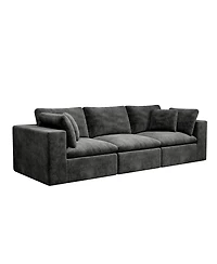Streamdale Furniture Gray 3PC Modular Sectional Sofa, Plush Corduroy, No Assembly Required