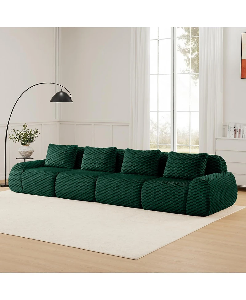 Streamdale Furniture Modern Modular Sectional Sofa, Flannelette, Oversized 4-Seater