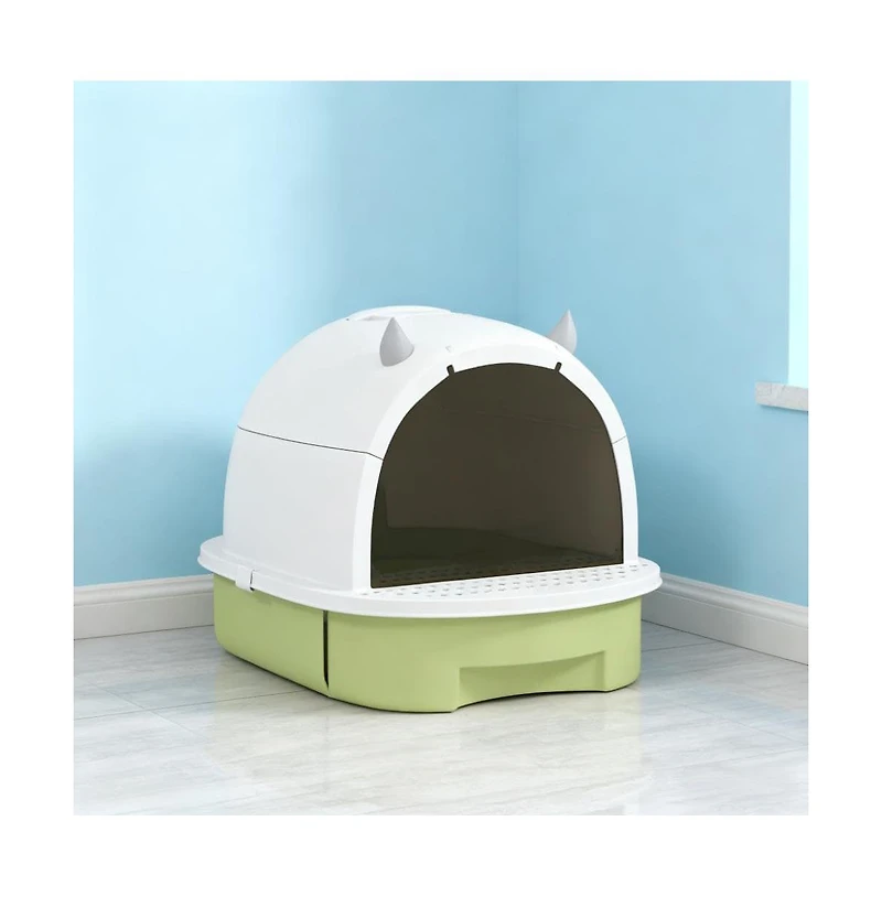 Zeus & Ruta Covered Cat Litter Box with Scoop & Deodorizing Bags