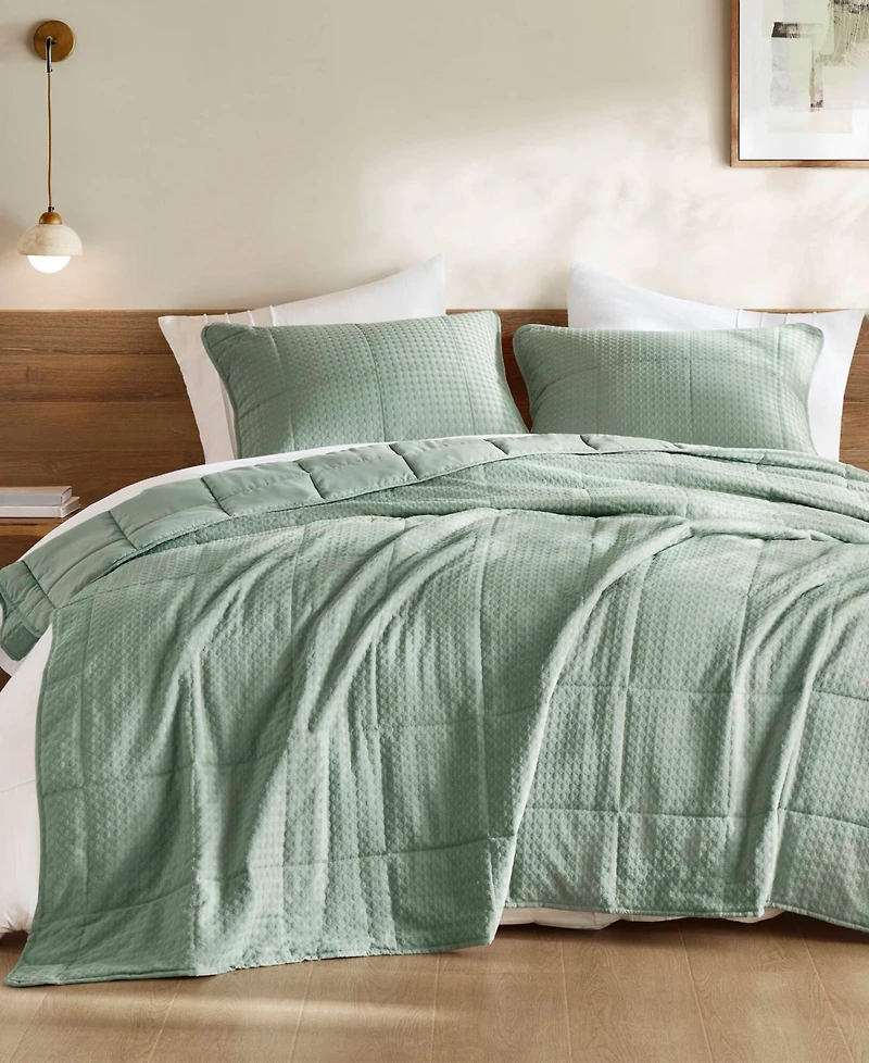510 Design Mina Waffle Weave Textured 3-Pc. Quilt Set, King/California King