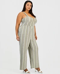 Derek Heart Trendy Plus Printed Sleeveless Jumpsuit