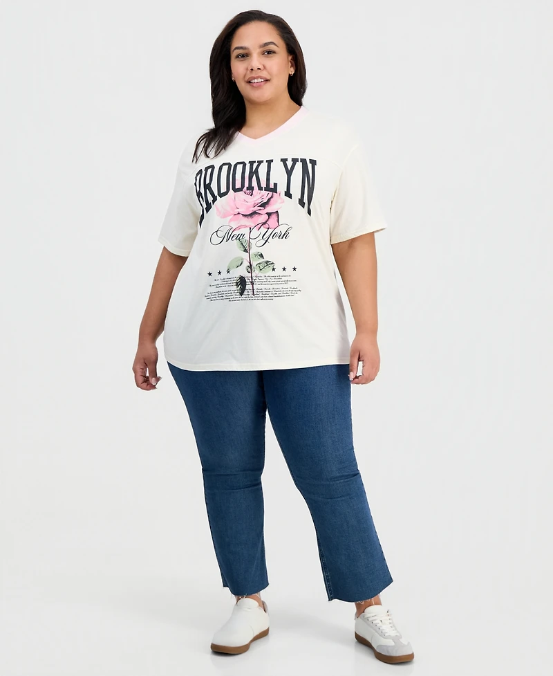 Rebellious One Trendy Plus Brooklyn V-Neck T-Shirt