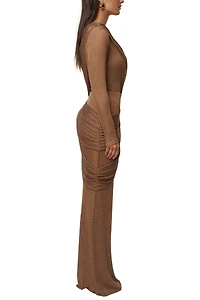 Jluxlabel Women's Opulent Metallic Maxi Skirt