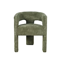 Jofran Bowen Modern Three-Leg Upholstered Accent Dining Armchair with Corduroy Fabric