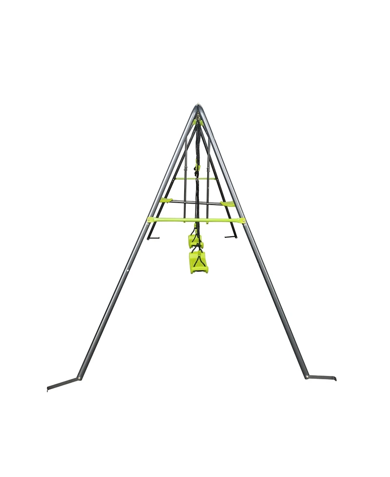 Streamdale Furniture 4-Child Metal Swingset Face-to-Face Swing & 2 Swing Seats