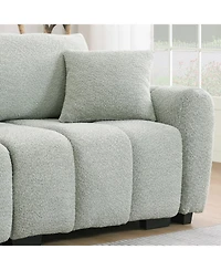 Streamdale Furniture 110" Modular Sectional Sofa, L-Shape, Extra-Large Seat, Movable Ottoman, Boucle Fabric