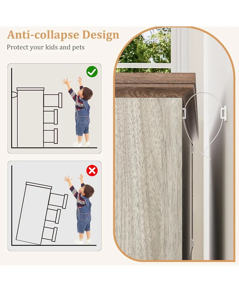 gaomon 5-Drawer Tall Dresser for Bedroom, Farmhouse Wooden Chest with Wide Metal Handles, Storage Organizer