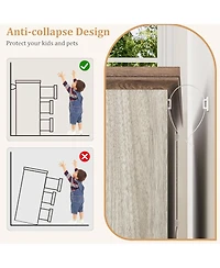 gaomon 5-Drawer Tall Dresser for Bedroom, Farmhouse Wooden Chest with Wide Metal Handles, Storage Organizer